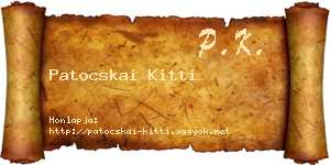 Patocskai Kitti névjegykártya
